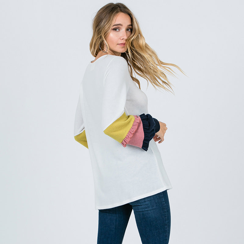 Chloe Candy Sleeve Top - The Casual Company