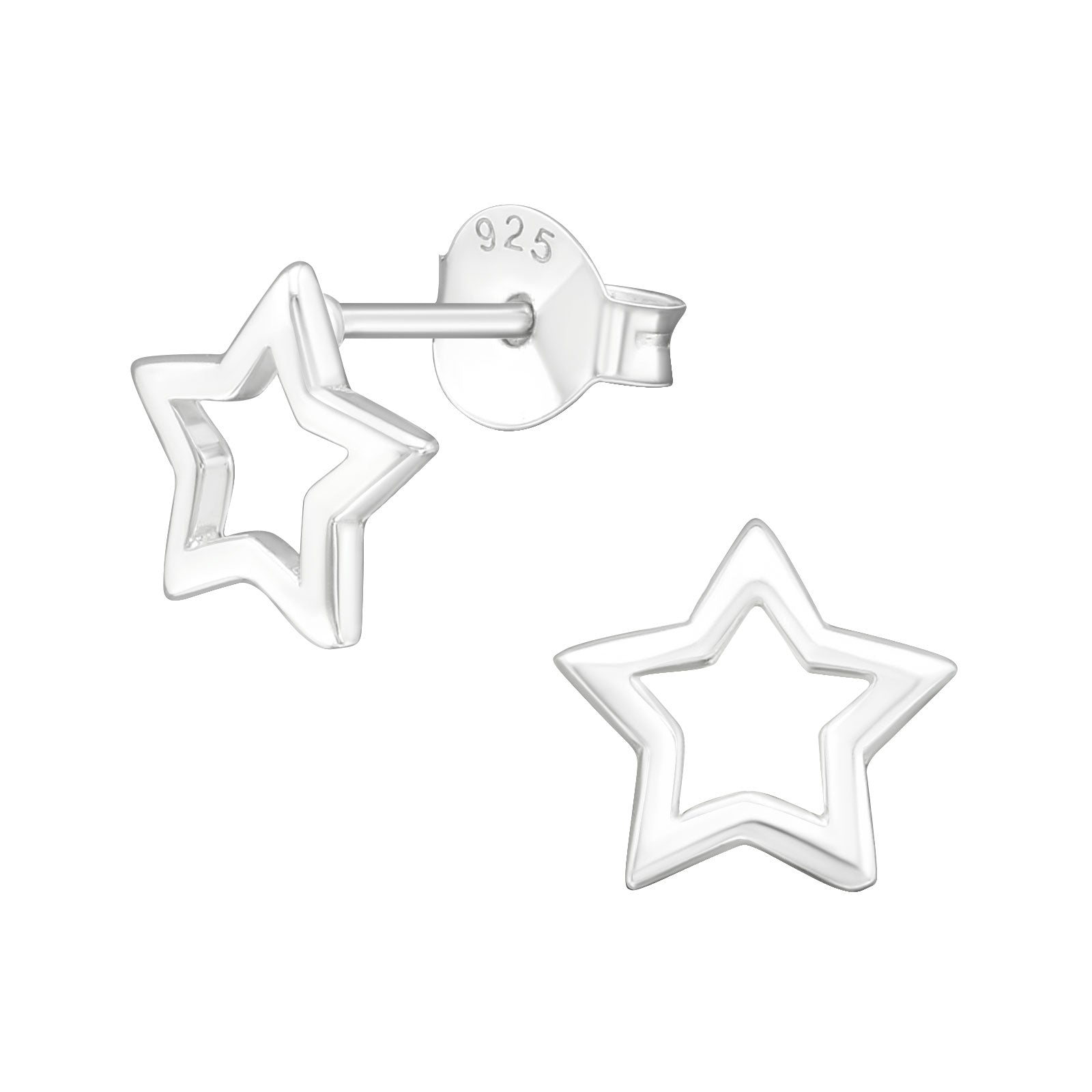Sterling Silver Star Stud