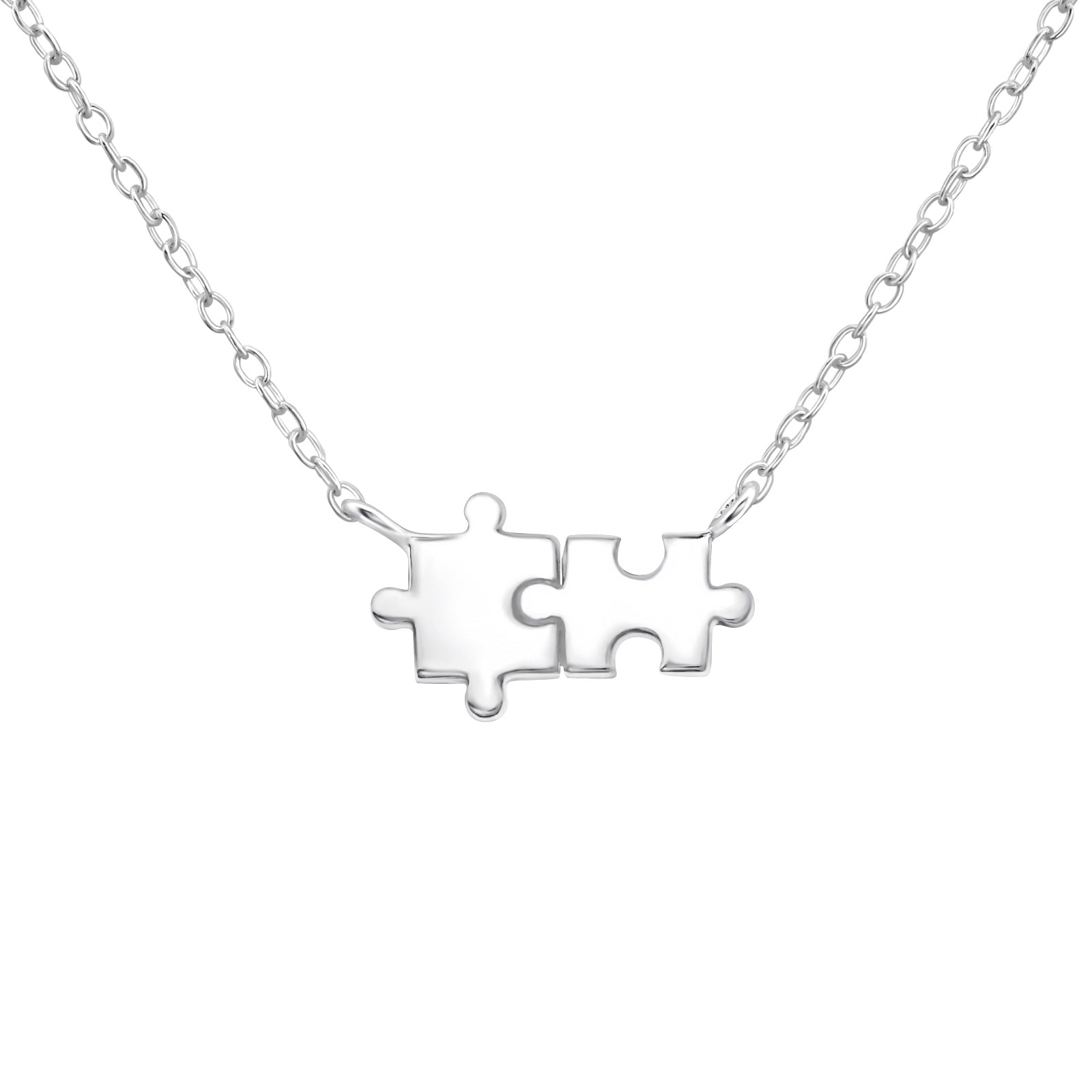 Sterling Silver Jigsaw Necklace