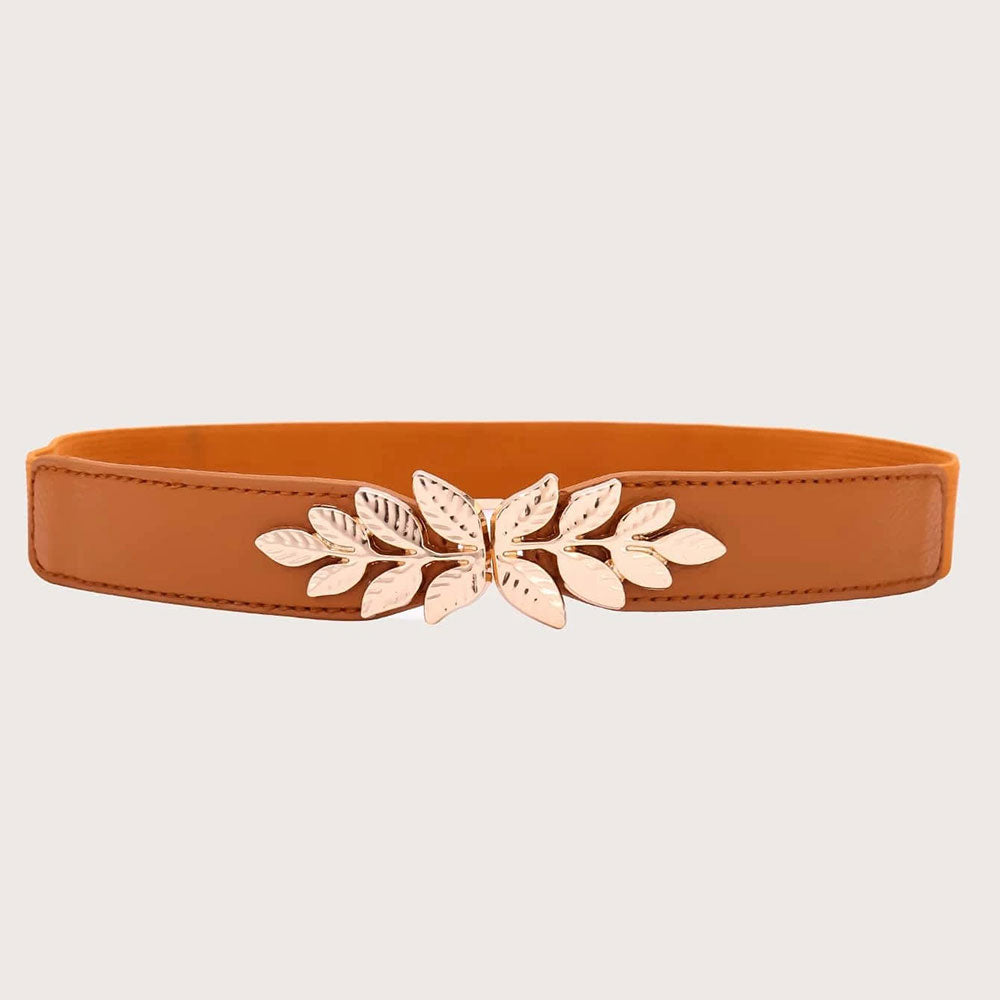 Metallic Leaf Decor Belt (Ginger)