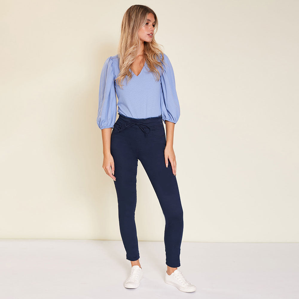 Dana Drawstring Classic Jeggings (Navy)