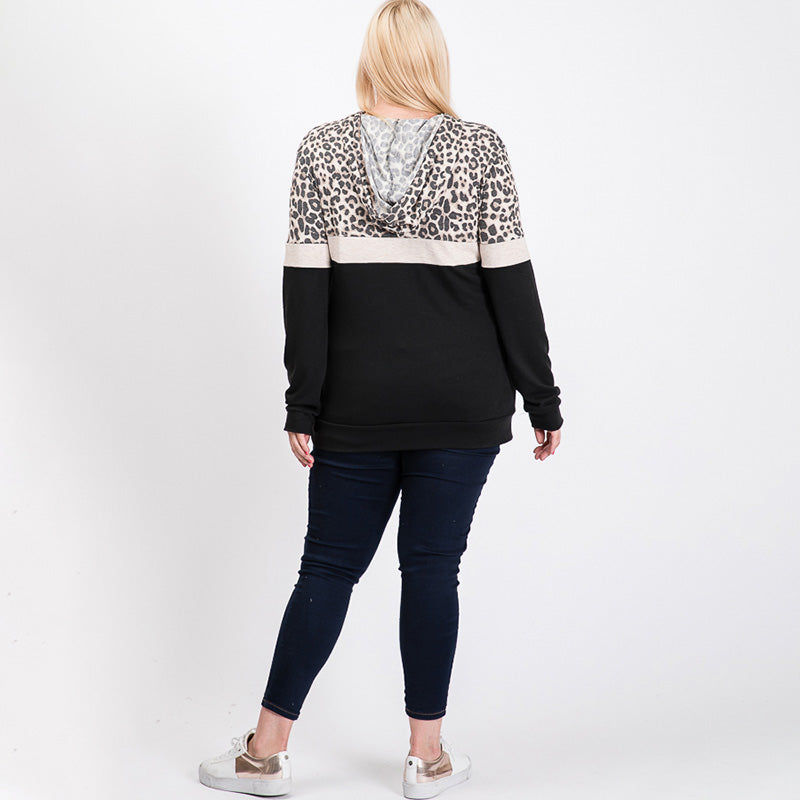 Tara Curve Leopard Hoody Black
