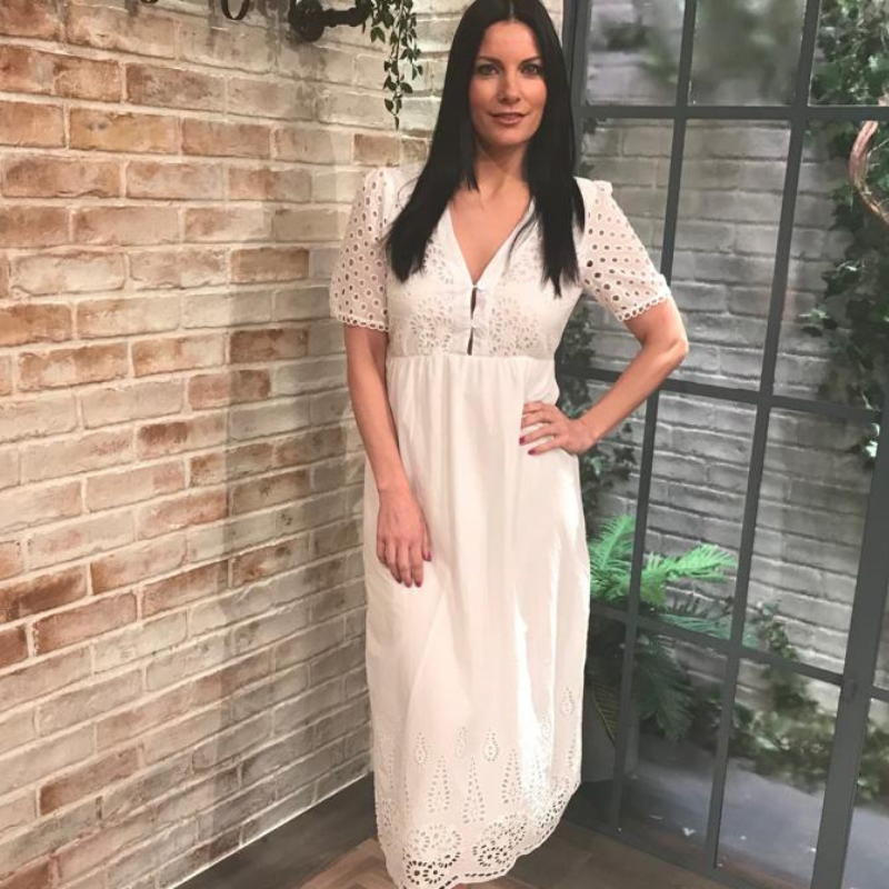 Elena Embroidery Dress White