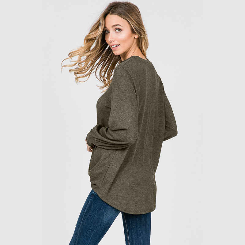 Sandra Puff Sleeve Top Khaki