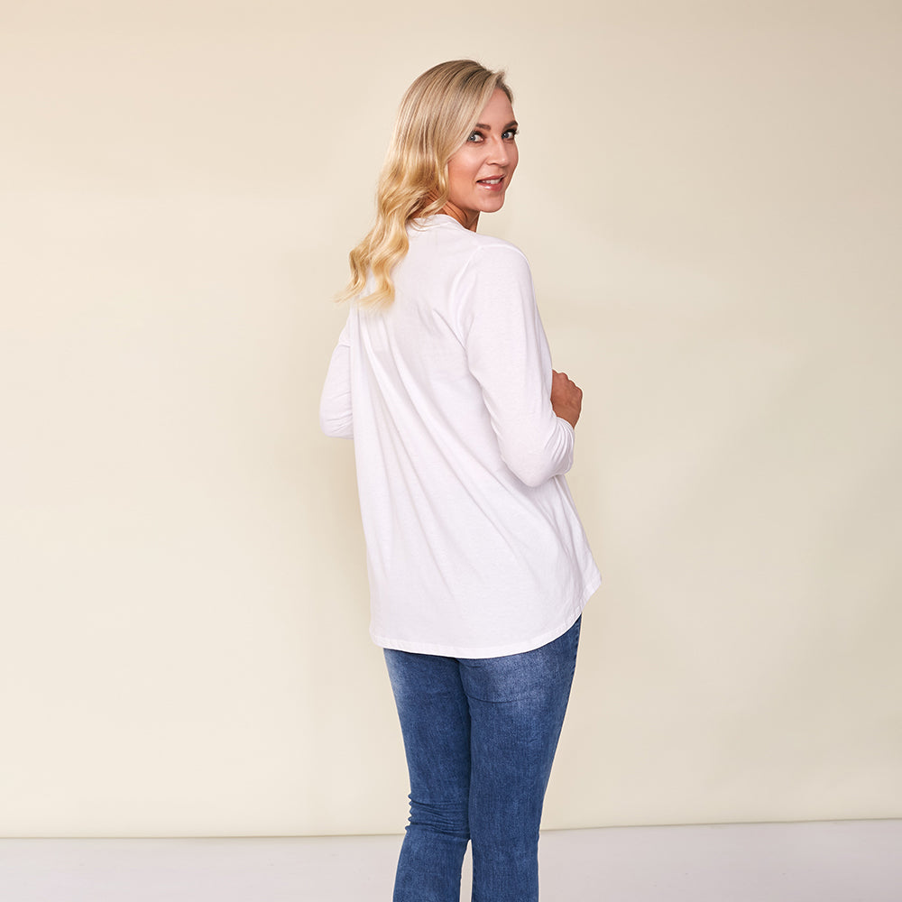 Riley V Neck Top (White)