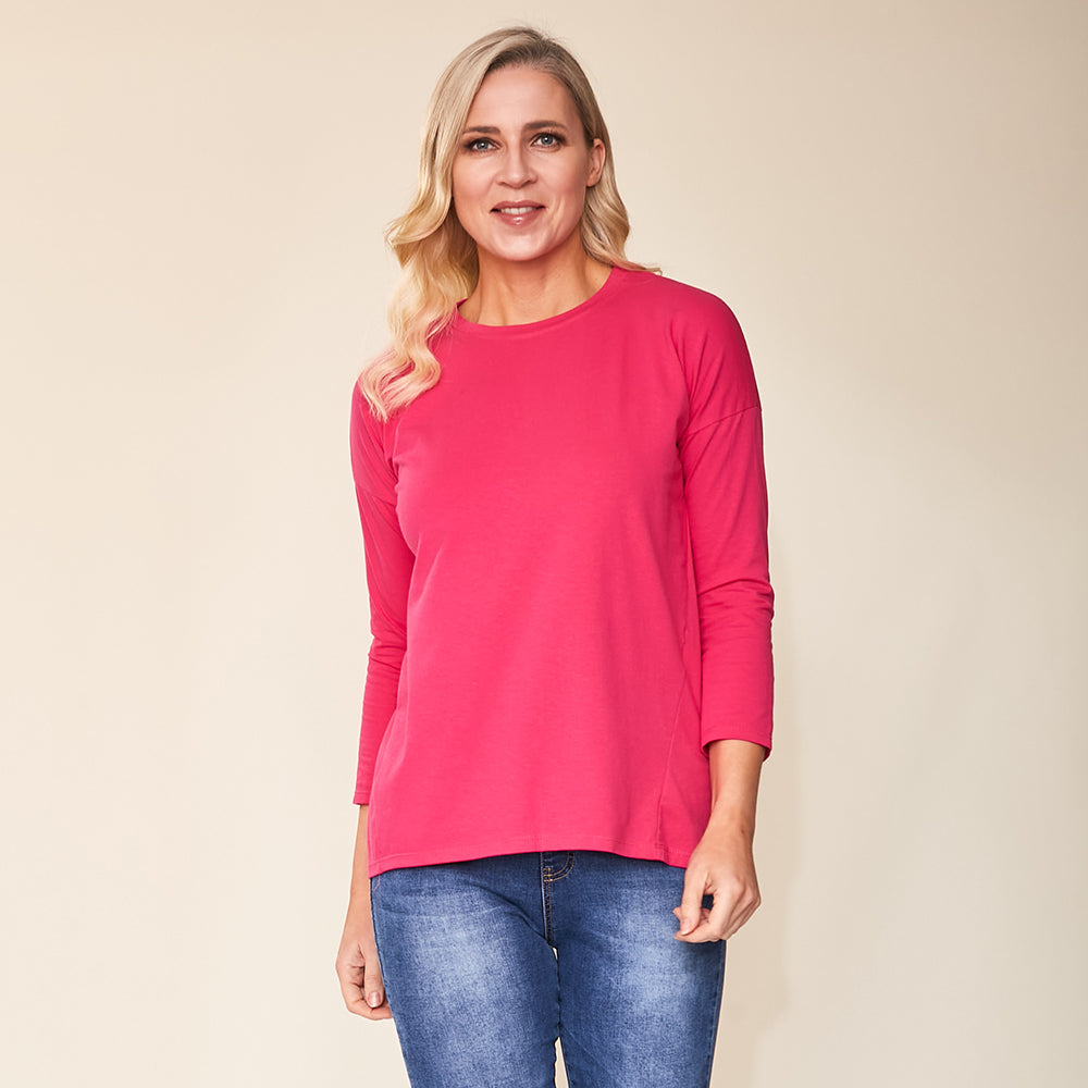 Riley Crew Neck Top (Pink)