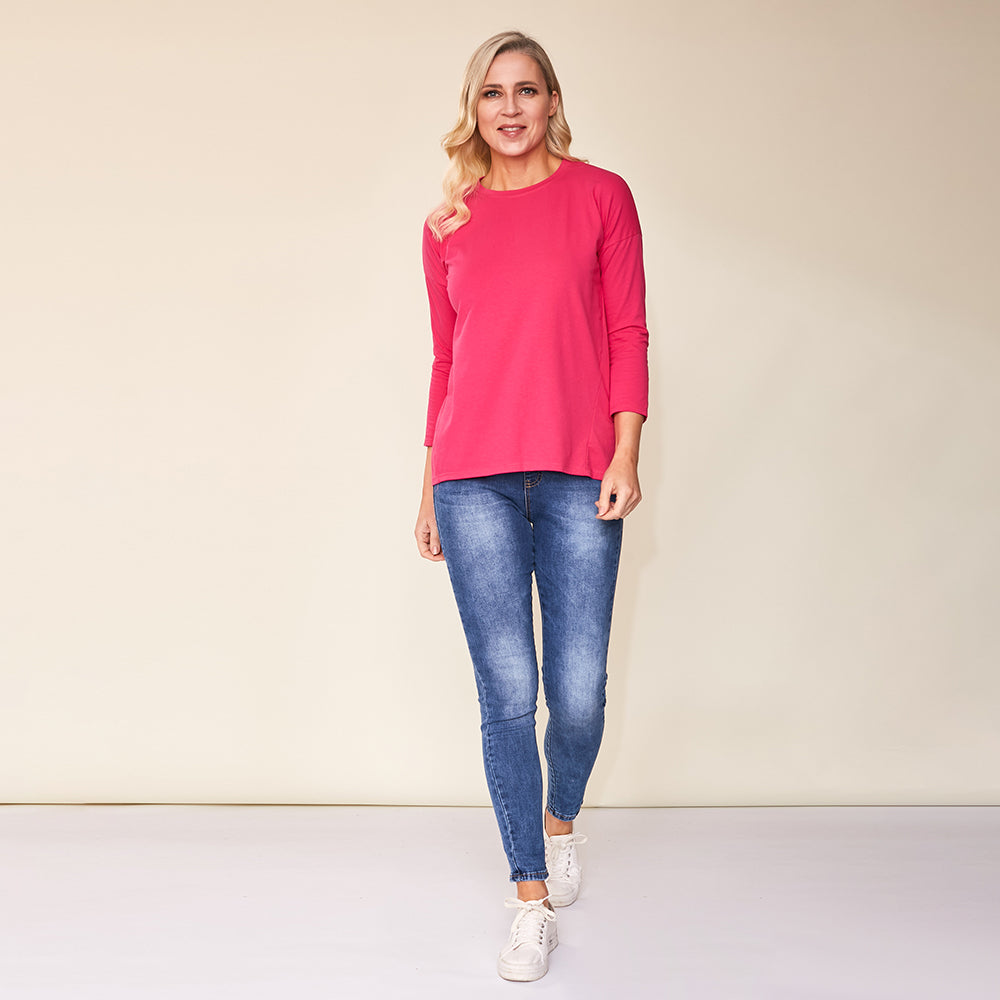 Riley Crew Neck Top (Pink)