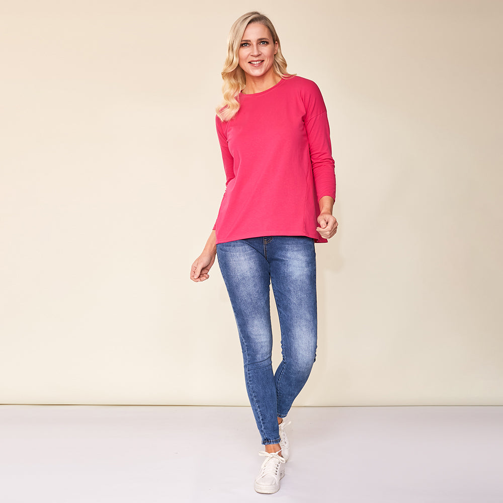 Riley Crew Neck Top (Pink)