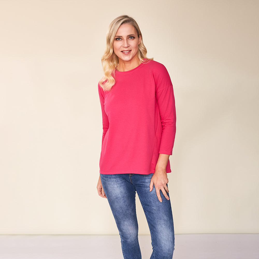 Riley Crew Neck Top (Pink)