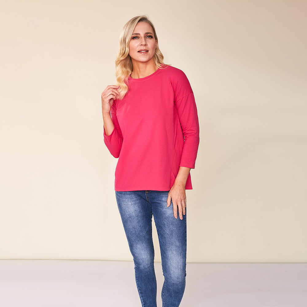 Riley Crew Neck Top (Pink)