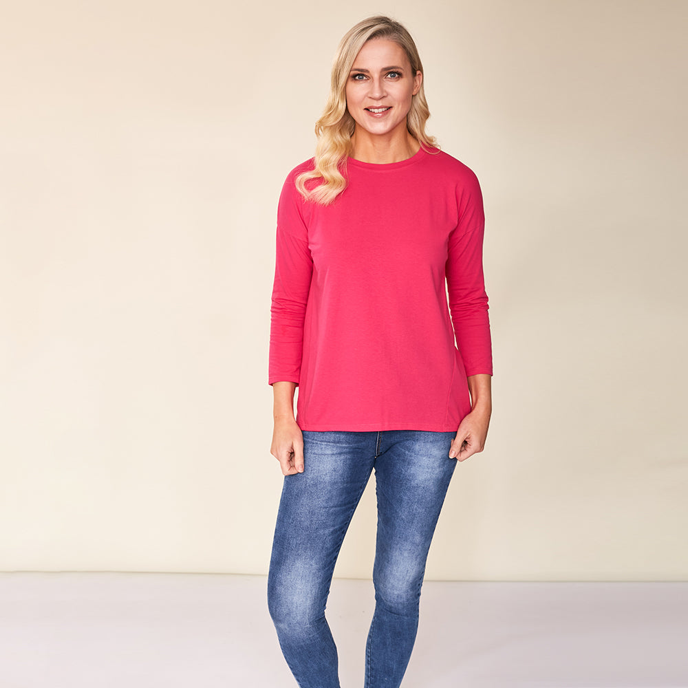 Riley Crew Neck Top (Pink)