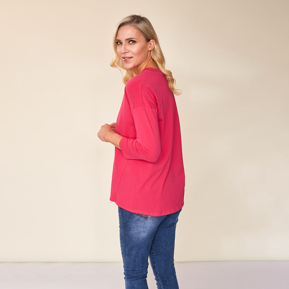 Riley V Neck Top (Pink)