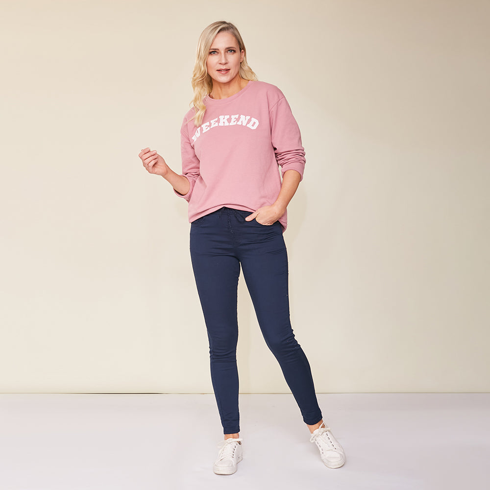 Dana Drawstring Classic Jeggings (Navy)
