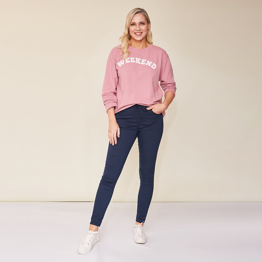 Dana Drawstring Classic Jeggings (Navy)