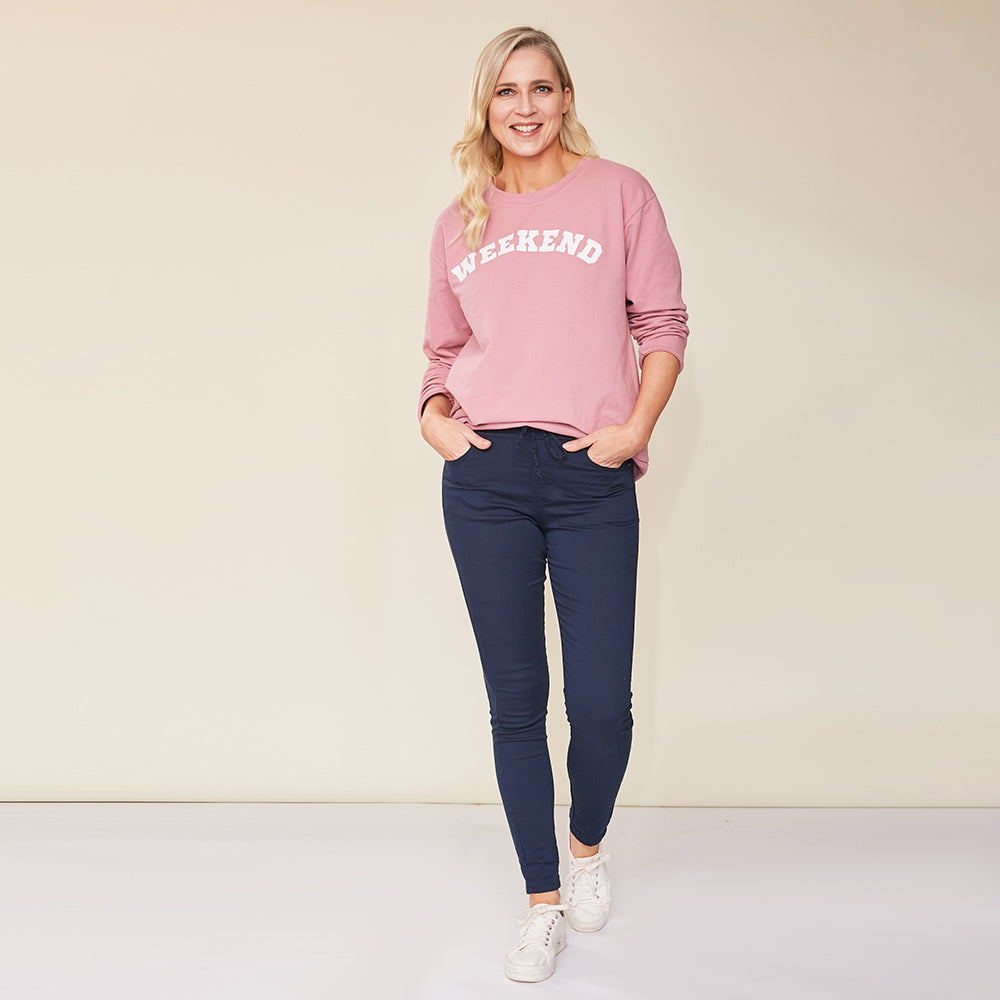 Dana Drawstring Classic Jeggings (Navy)