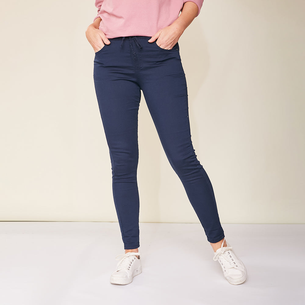 Dana Drawstring Classic Jeggings (Navy)