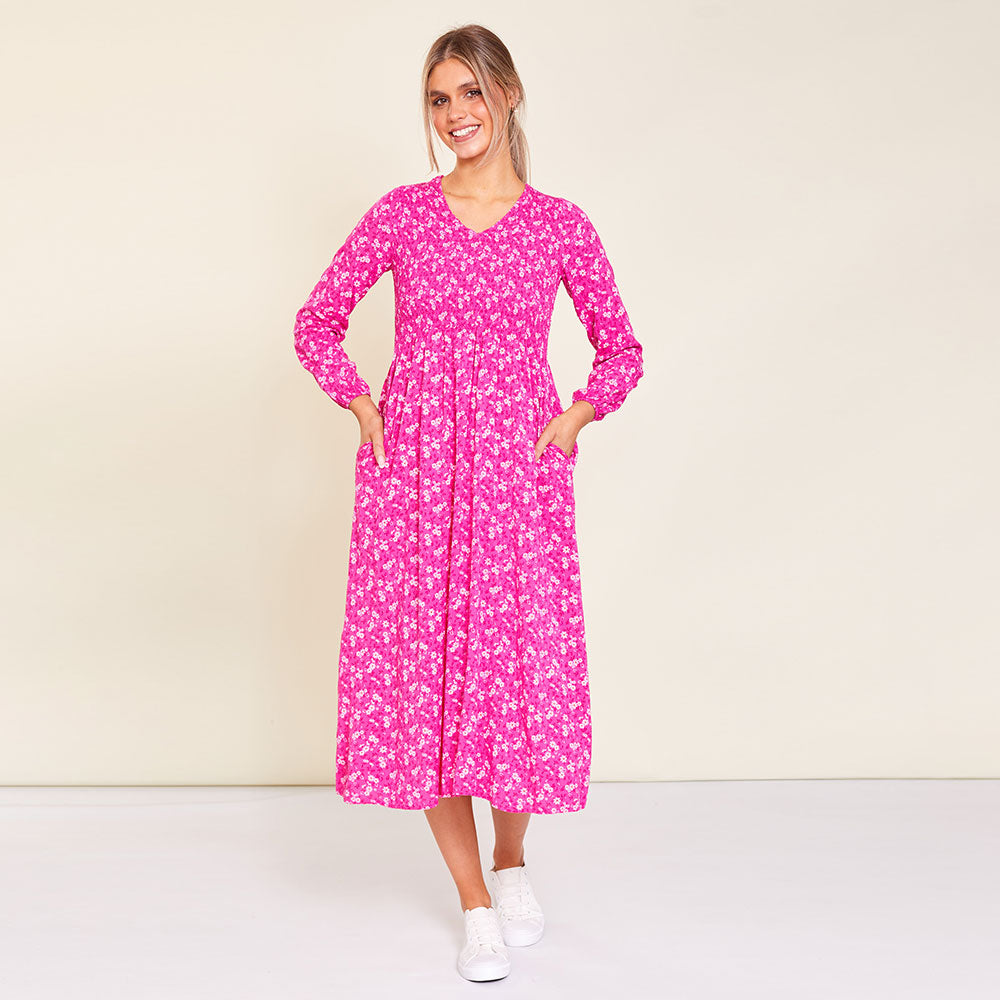 Nadia Dress (Fuchsia)
