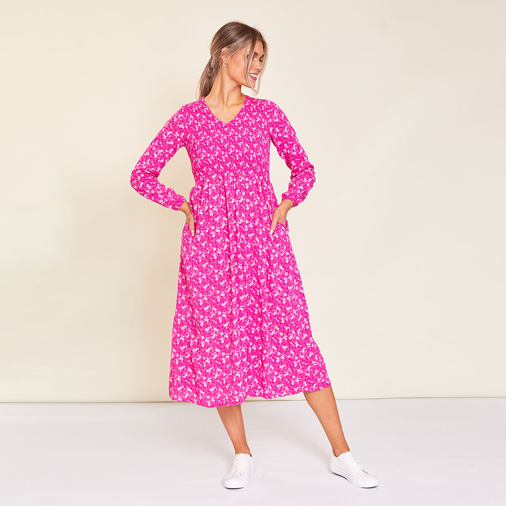 Nadia Dress (Fuchsia)