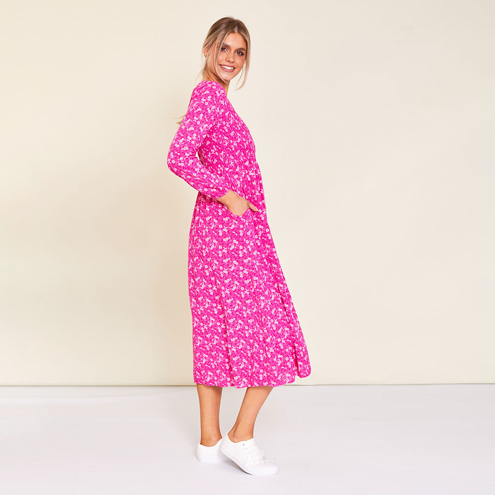 Nadia Dress (Fuchsia)