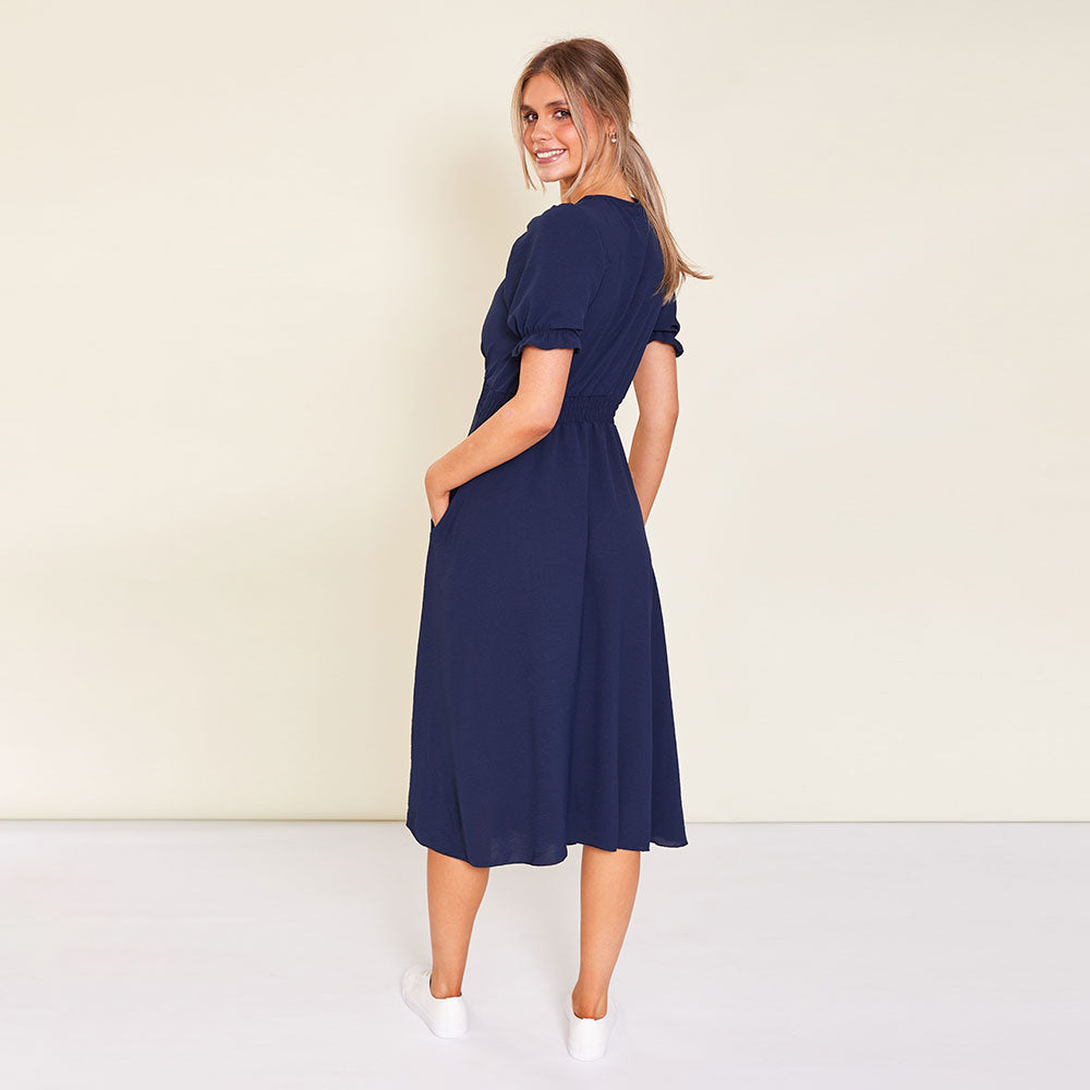 Belle Dress (Navy) - The Casual Company