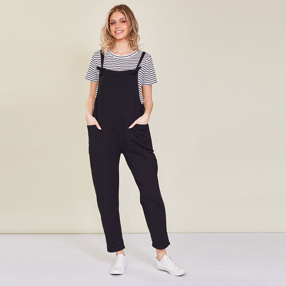 Ashley Dungaree (Black) - The Casual Company