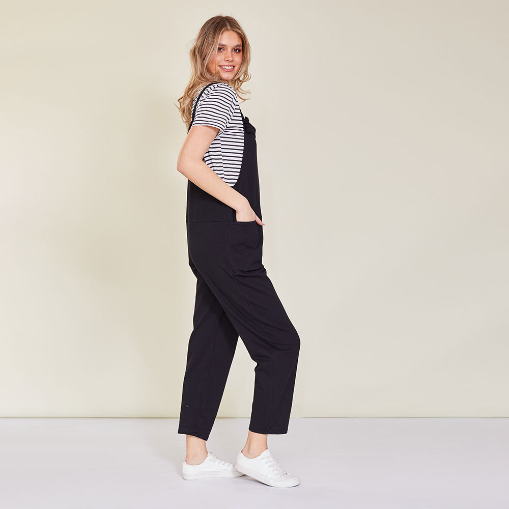 Ashley Dungaree (Black) - The Casual Company