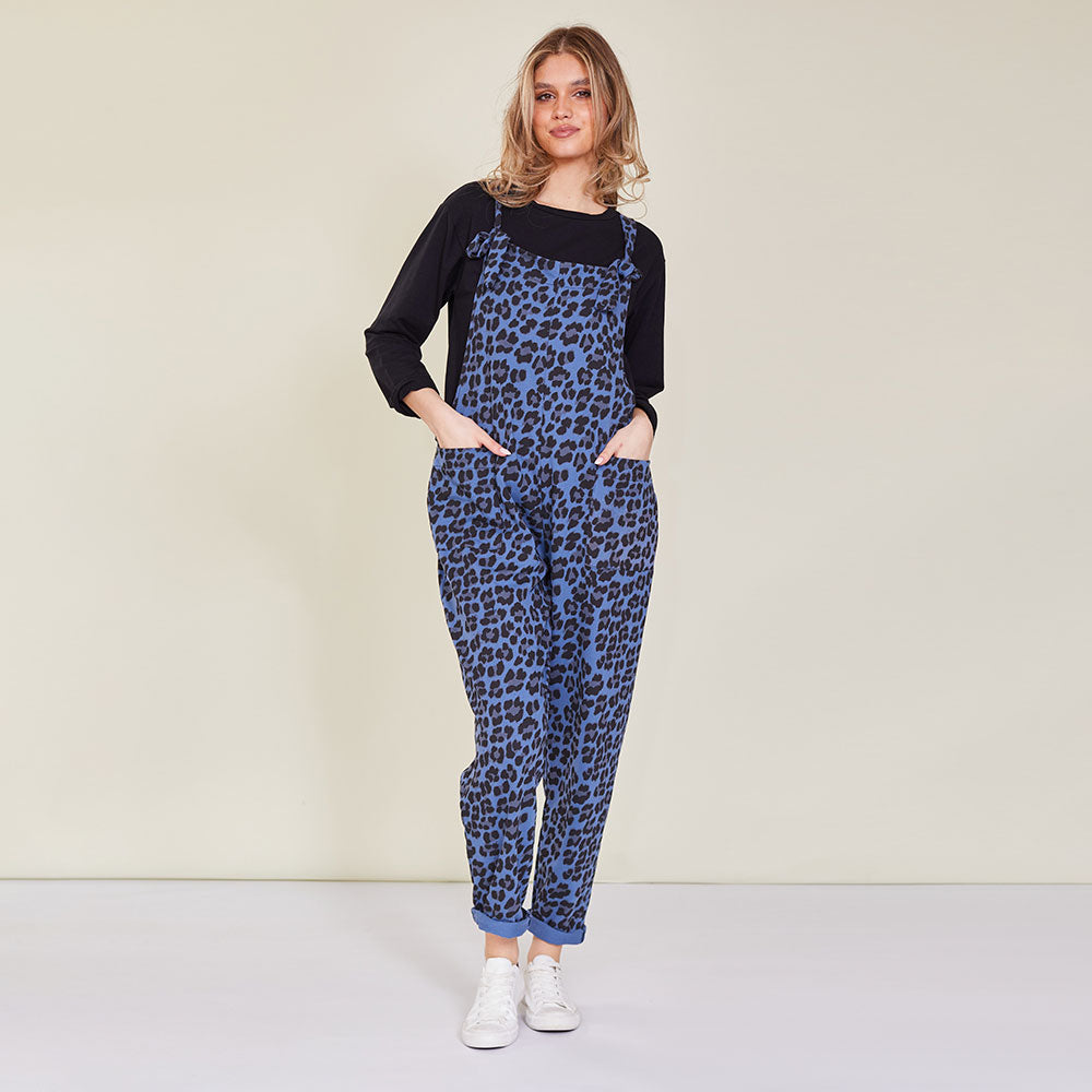Ashley Jumpsuit (Blue Leopard) - The Casual Company