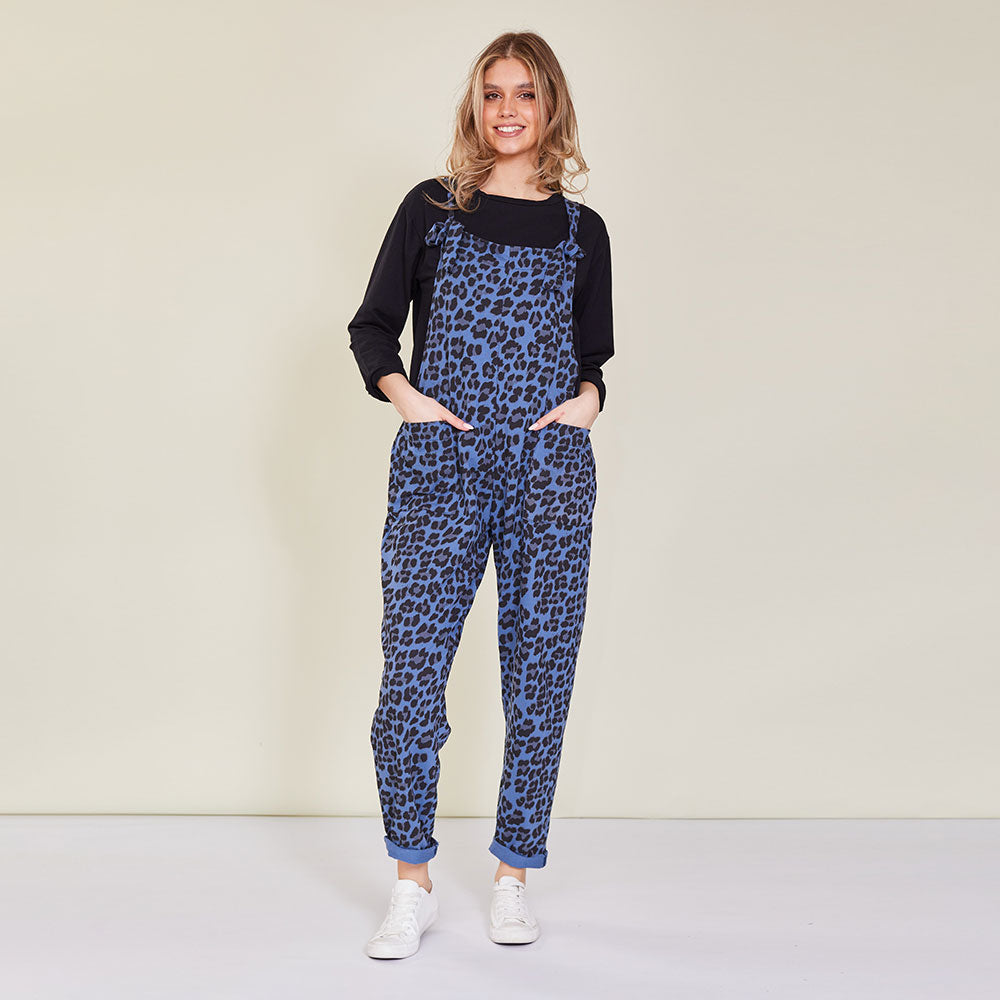 Ashley Jumpsuit (Blue Leopard) - The Casual Company