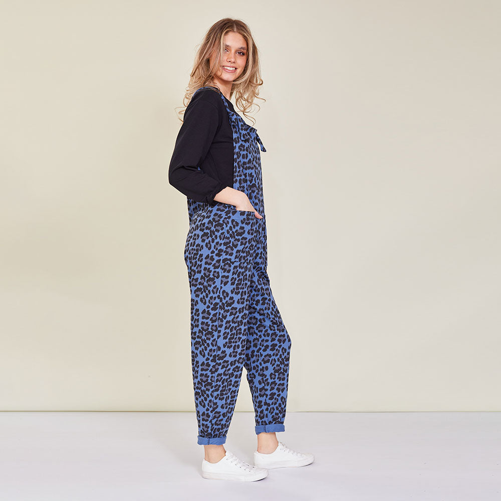 Ashley Jumpsuit (Blue Leopard) - The Casual Company