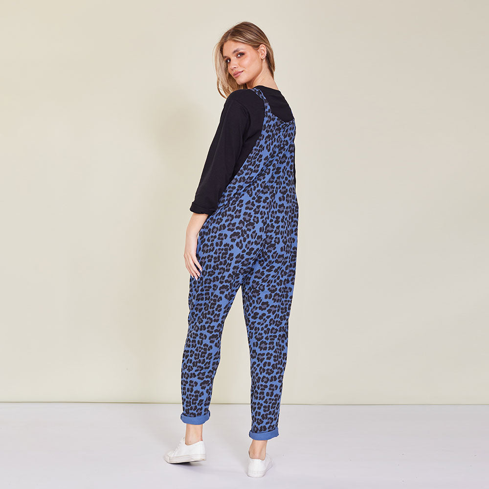 Ashley Jumpsuit (Blue Leopard) - The Casual Company