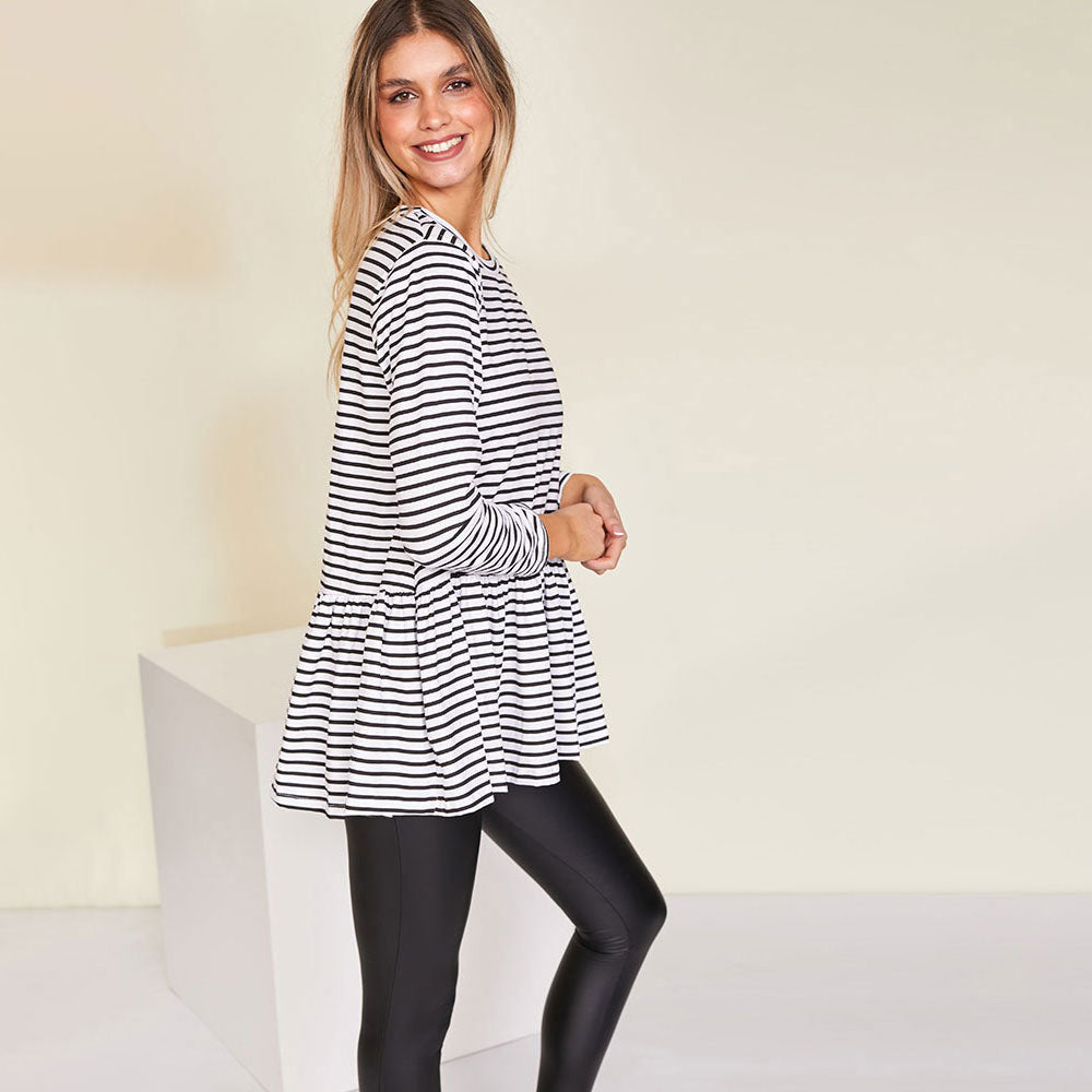Jamie Top (Black Stripe)