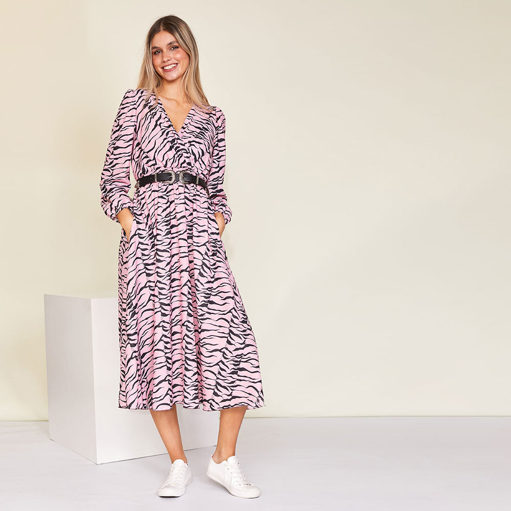 Ivy Wrap Dress (Pink)