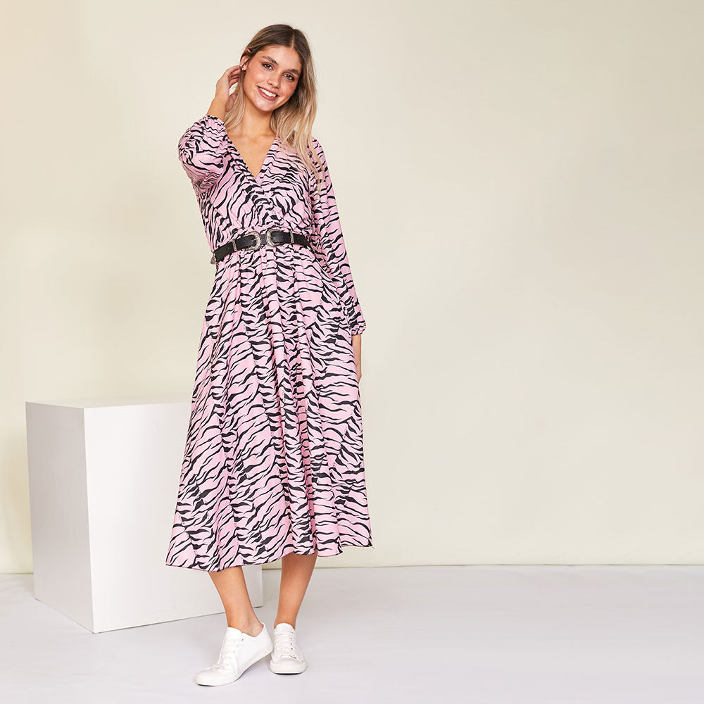 Ivy Wrap Dress (Pink)