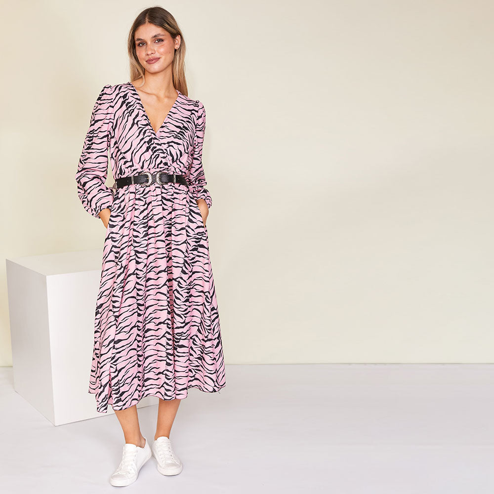 Ivy Wrap Dress (Pink)