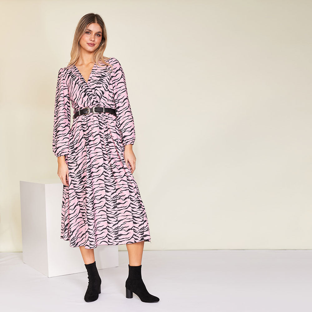 Ivy Wrap Dress (Pink)