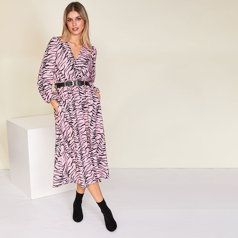 Ivy Wrap Dress (Pink)