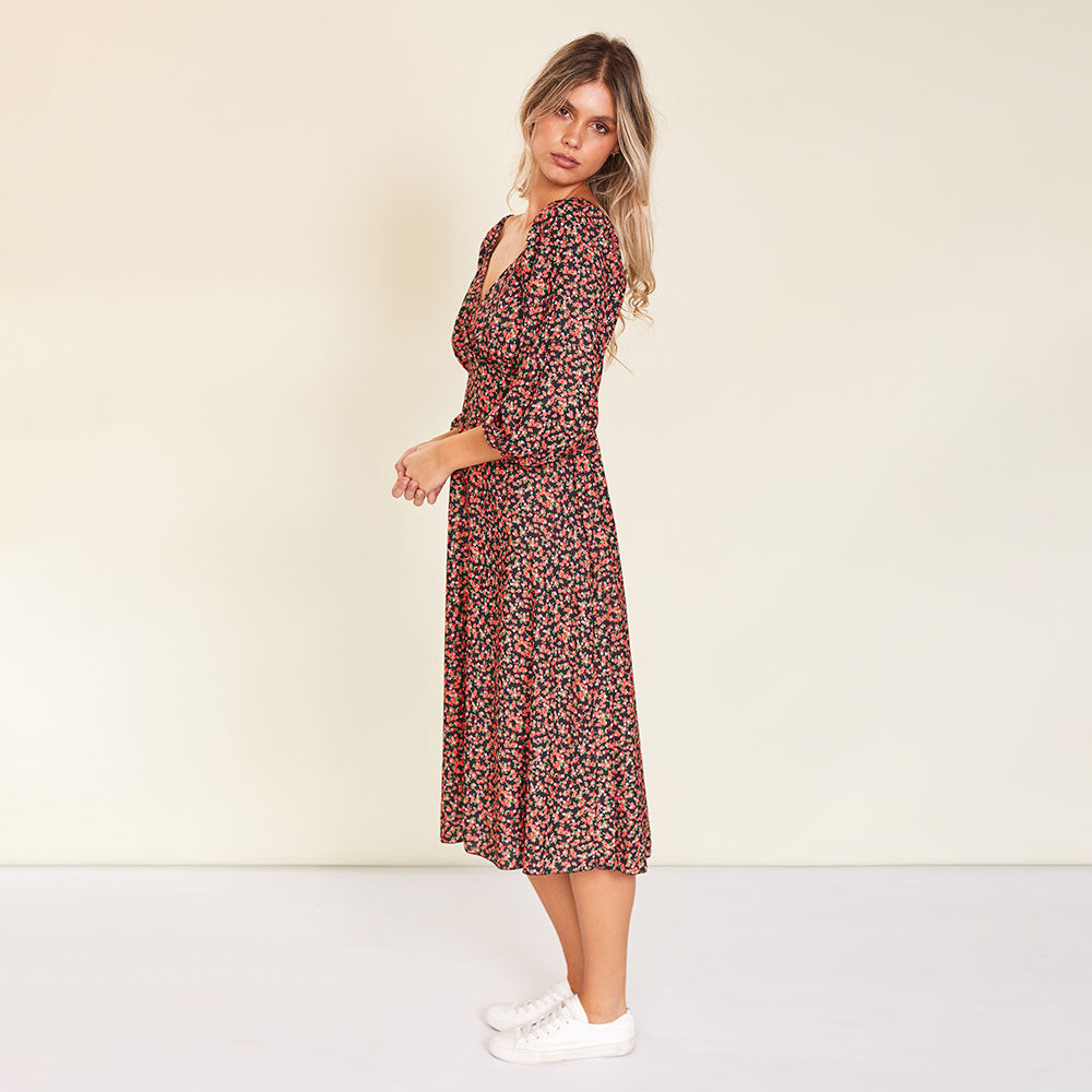 Reece Dress (Red Floral)