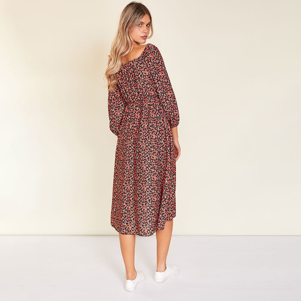 Reece Dress (Red Floral)