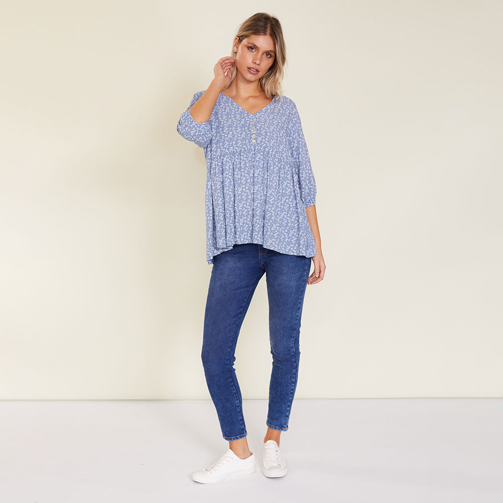 Nina Top (Light Blue) - The Casual Company