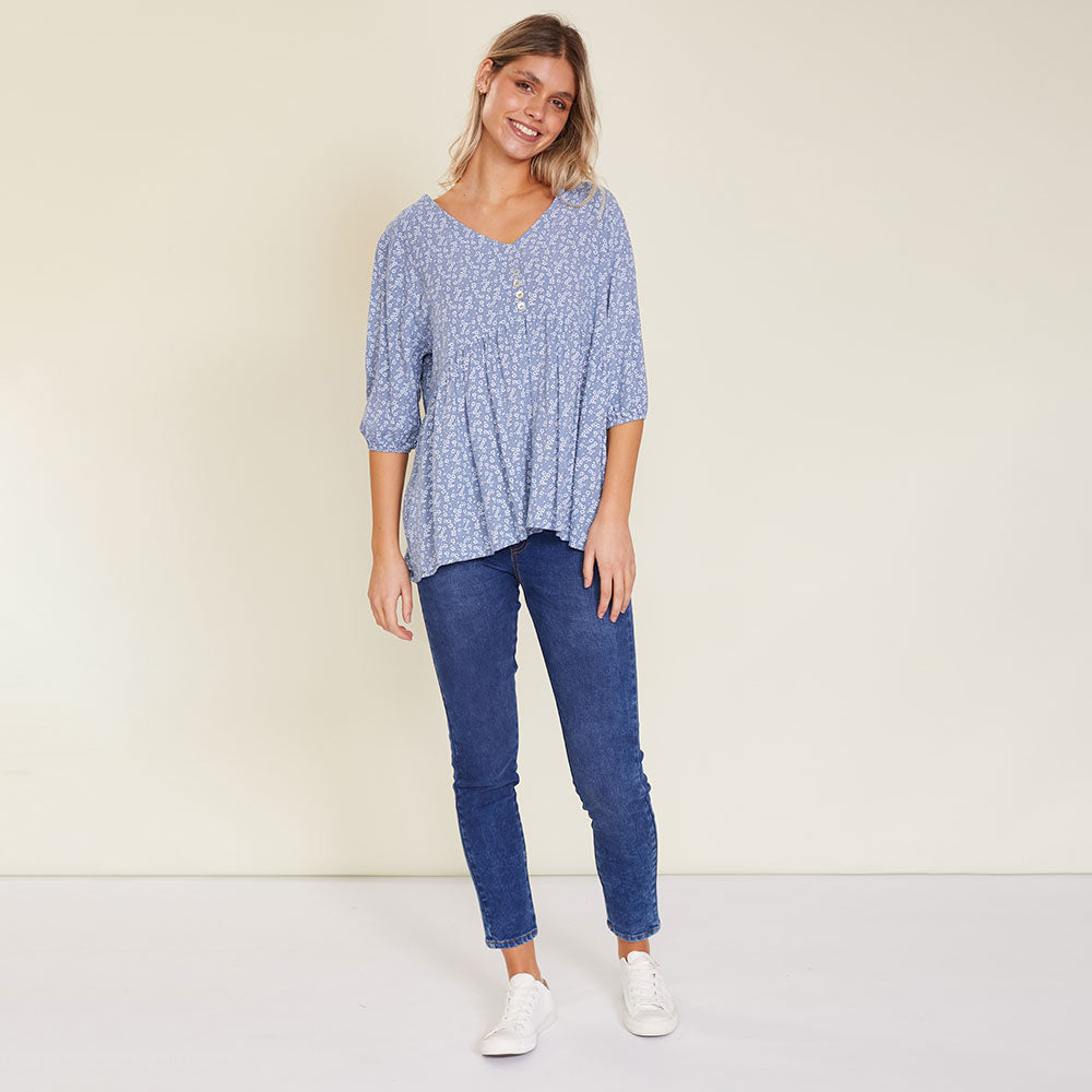 Nina Top (Light Blue) - The Casual Company