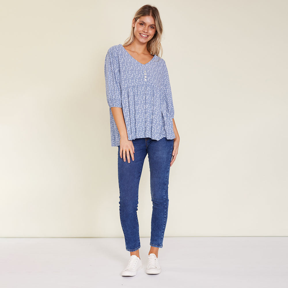 Nina Top (Light Blue) - The Casual Company