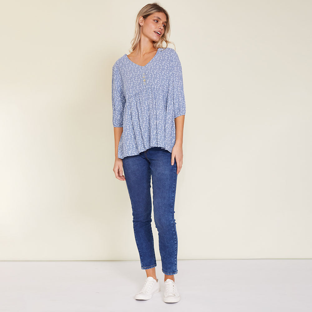 Nina Top (Light Blue) - The Casual Company