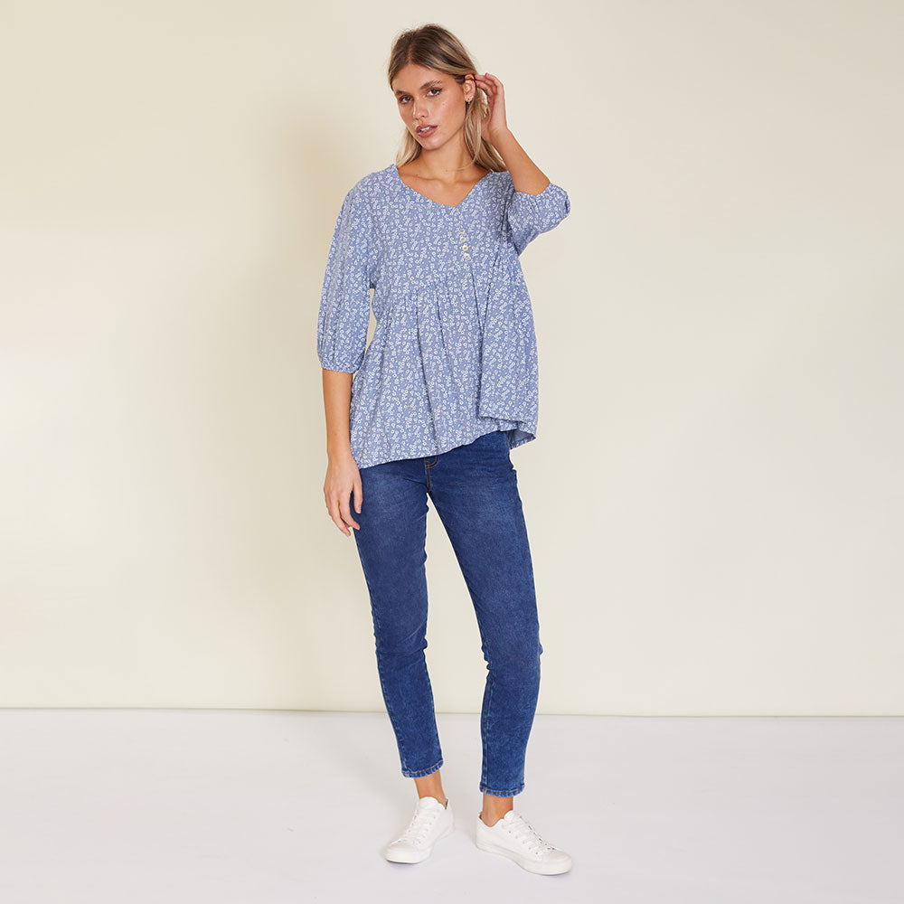 Nina Top (Light Blue) - The Casual Company