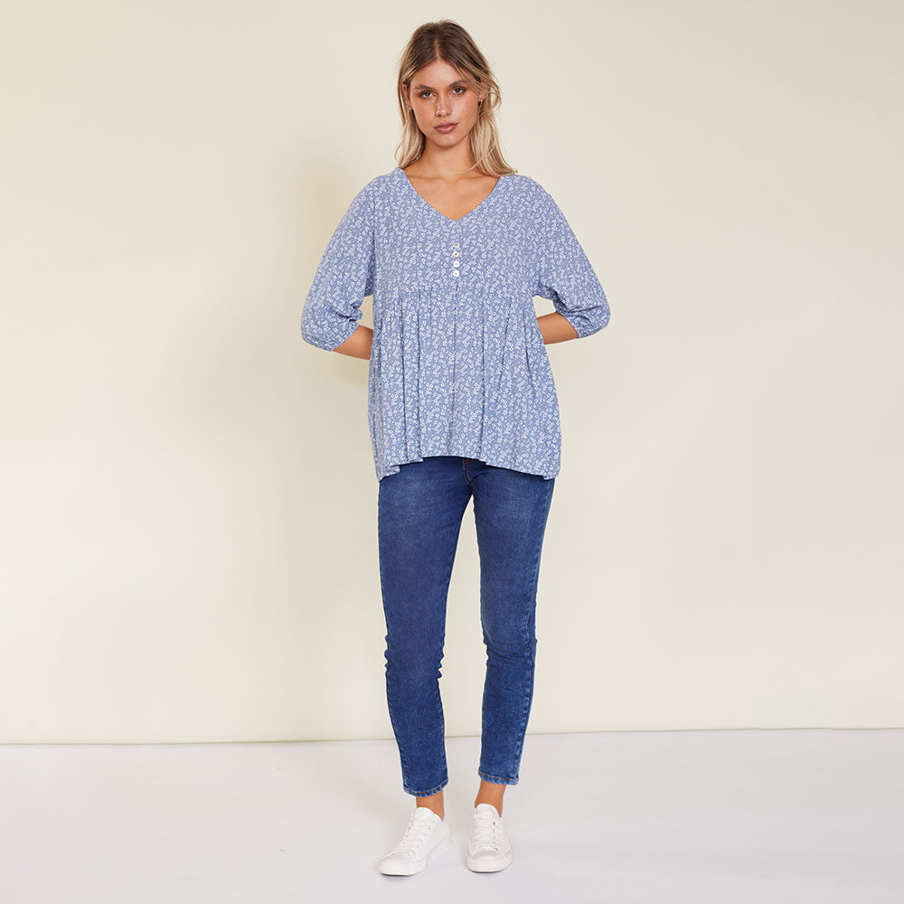 Nina Top (Light Blue) - The Casual Company