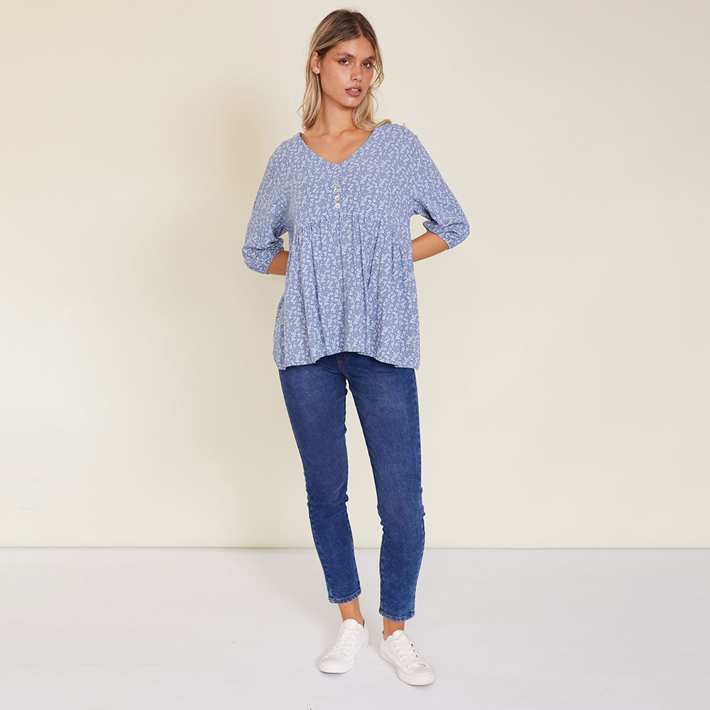 Nina Top (Light Blue) - The Casual Company