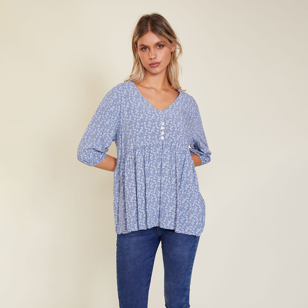 Nina Top (Light Blue) - The Casual Company