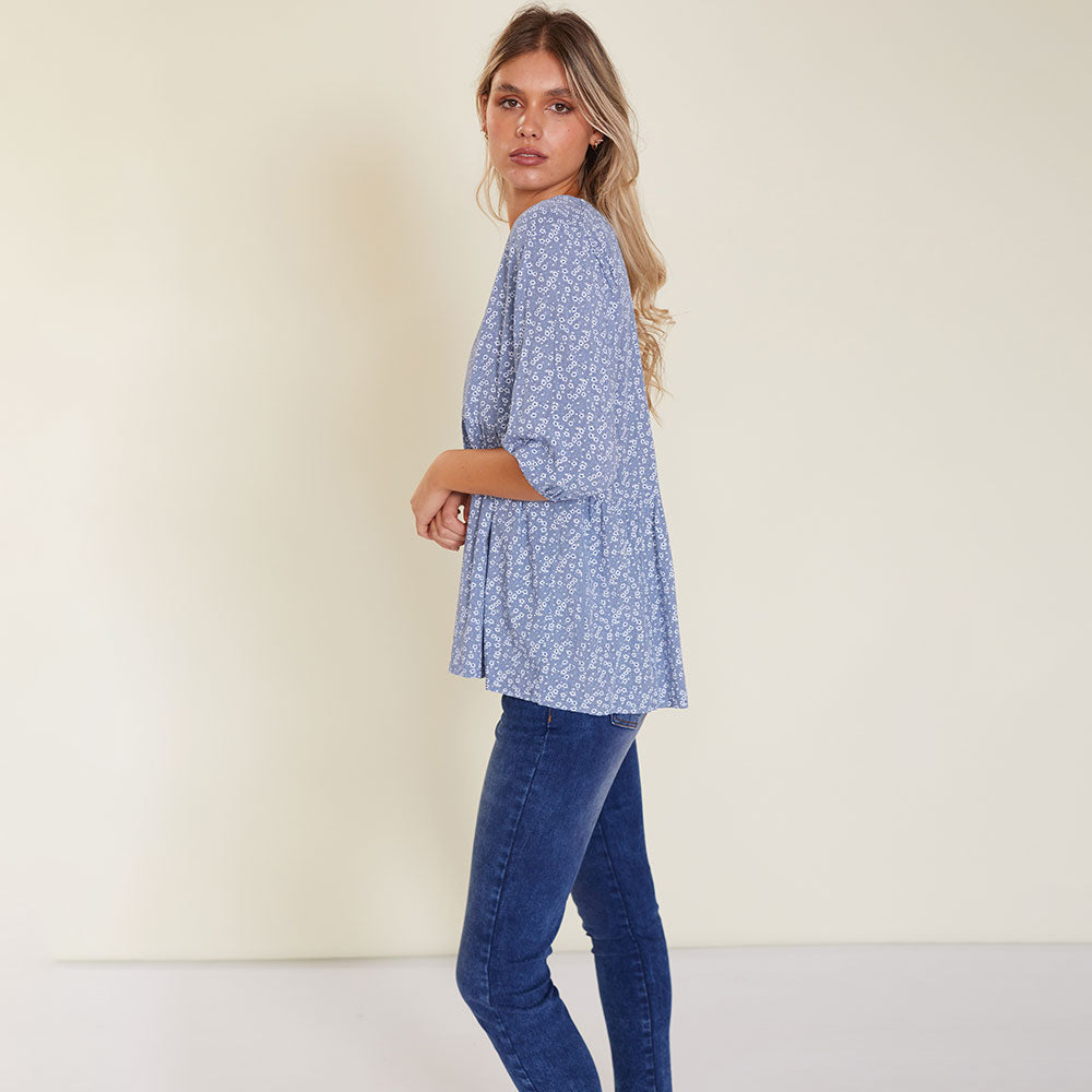 Nina Top (Light Blue) - The Casual Company