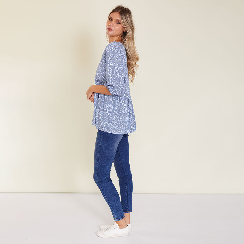 Nina Top (Light Blue) - The Casual Company