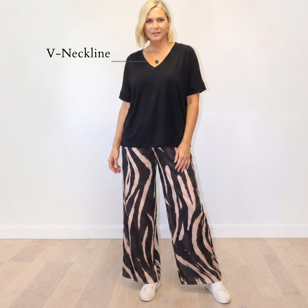 Zara Top (Black) - V-Neckline