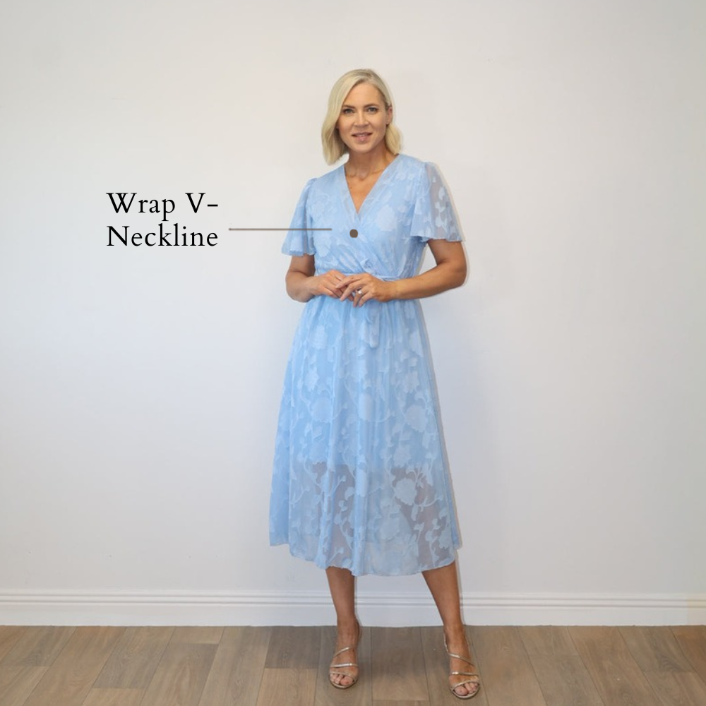 Rosie Floral Wrap Dress Blue - Wrap V-Neckline